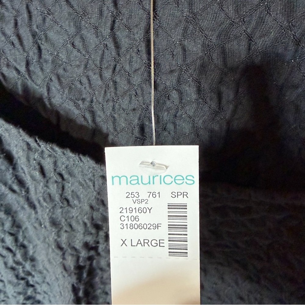 Maurices Black Textured Long Sleeve Square Neck Top NWT - Picture 4 of 6